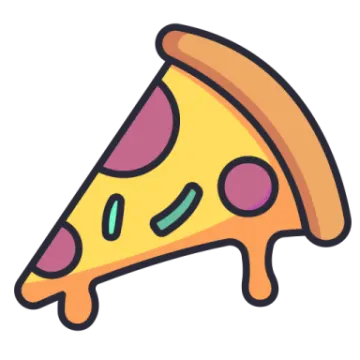 a slice of pizza on a white background