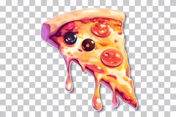 a slice of pizza on a transparent background