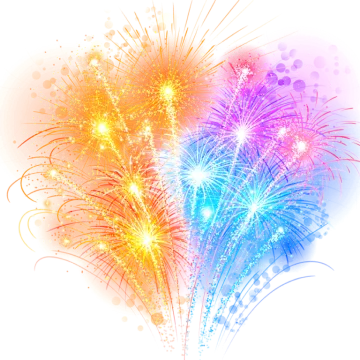 colorful fireworks on a white background