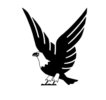 a black and white silhouette of an eagle
