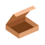 a cardboard box with the lid open