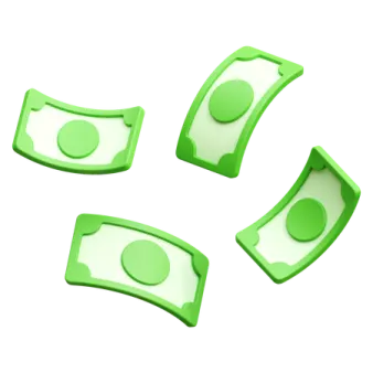 a green and white dollar symbol on a white background