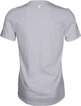 the back of a grey t - shirt