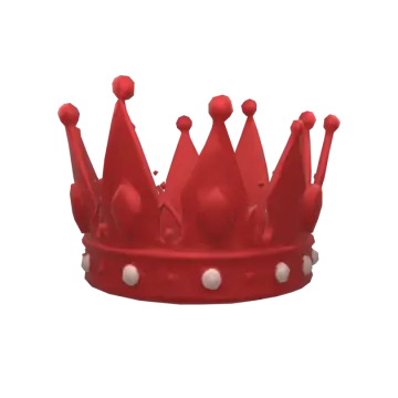 a red crown on a white background