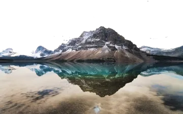 reflection of mountains in water