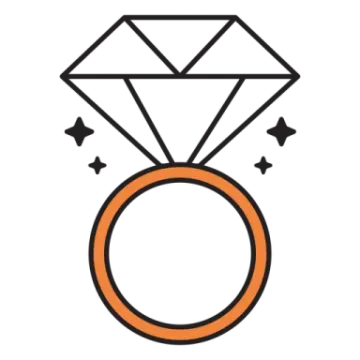 a diamond ring with stars around it