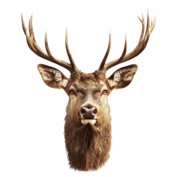 a close up of a deer's head