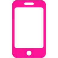 a pink phone with a white screen