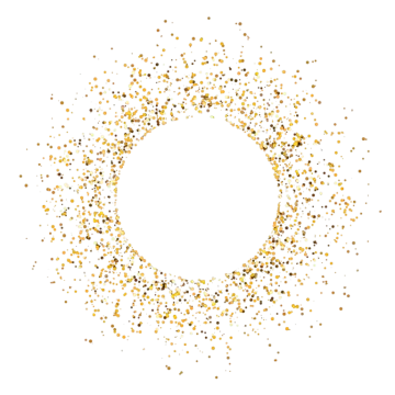 a circle made up of small gold dots