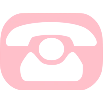 a pink phone icon with a white background