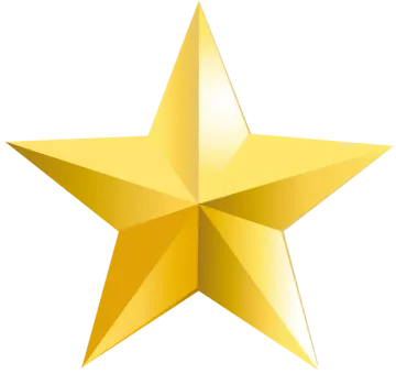 a gold star on a white background