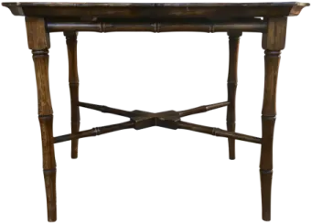 a small table with a wooden top