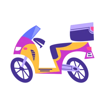 an illustration of a motorcycle with a person on it