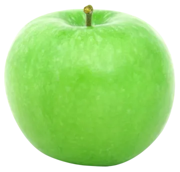 a green apple on a white background