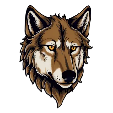 an illustration of a wolf's head