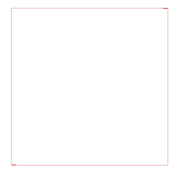 a white square frame with a red border