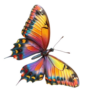 a colorful butterfly on a white background