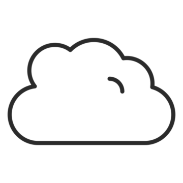 a black and white cloud icon