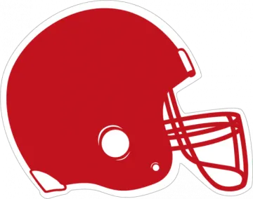 a red football helmet on a white background
