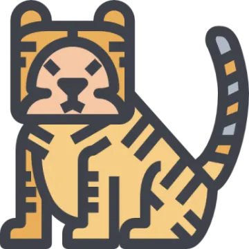 a cartoon tiger sitting on the ground
