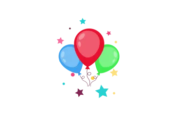 a bunch of balloons on a white background
