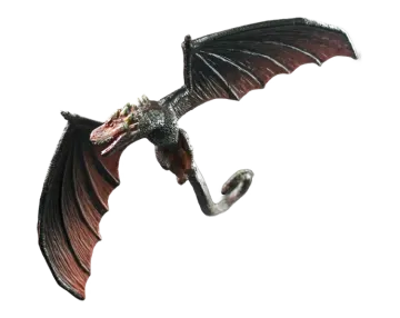 a black dragon flying through the air