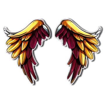 a pair of wings on a white background