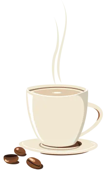 a cup of coffee on a white background