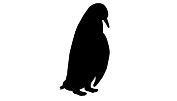 a penguin silhouetted on a white background