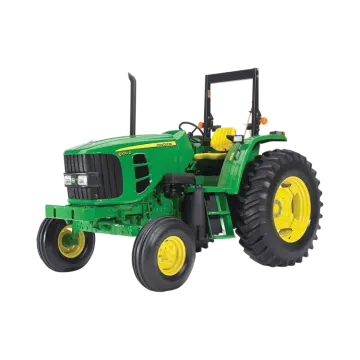 a green tractor on a white background