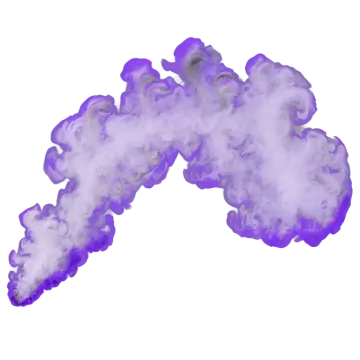 a purple smoke cloud on white background