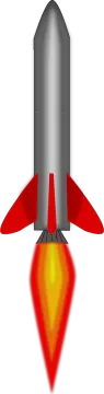 a rocket with a diamond in the middle