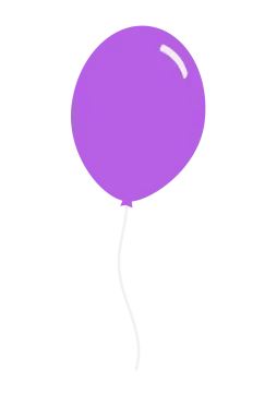a purple balloon on a white background