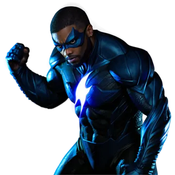 a man dressed as a superhero in silhouette