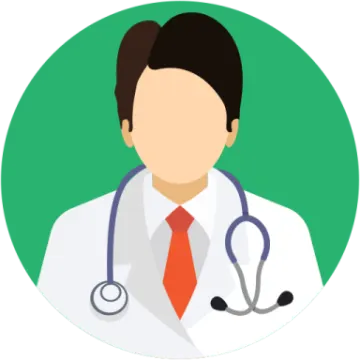 a doctor in a white coat and red tie