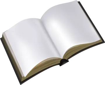 an open book on a white background