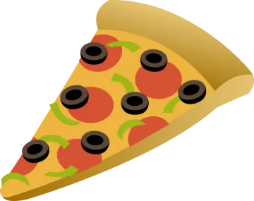 a slice of pizza with olives on it