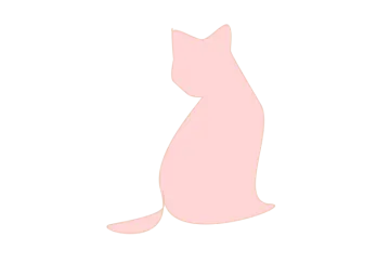 a pink cat silhouetted on a white background