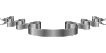 a silver ribbon on a white background