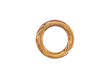 a gold ring on a white background