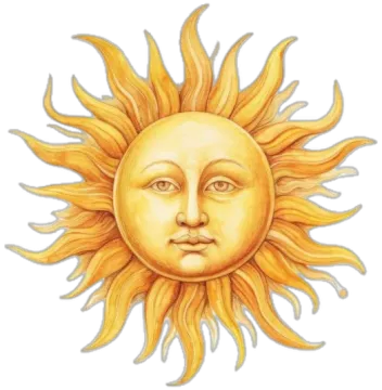 a drawing of the sun