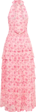 a photo of a pink and white dress