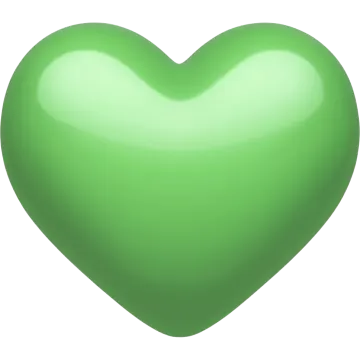 a green heart balloon on a white background