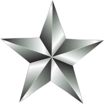 a silver star on white background