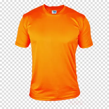 an orange t - shirt on a transparent background