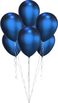 a bunch of blue balloons