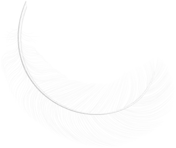 a white feather is shown in the shape of a circle