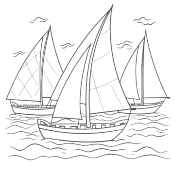 sail boat coloring pages