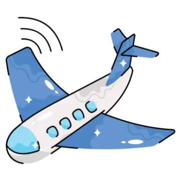 an airplane with blue and white paint on it