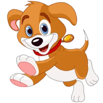 a cartoon dog running